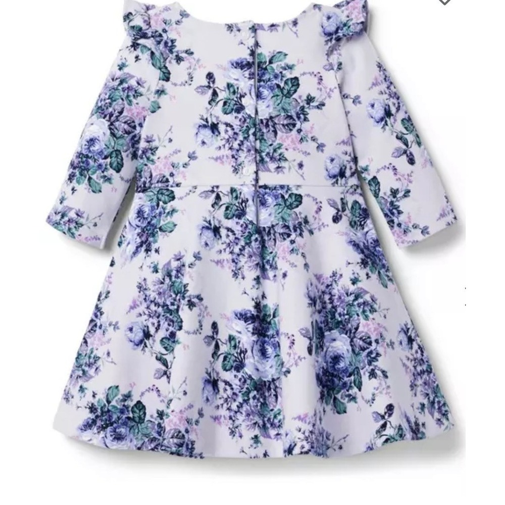 Janie and Jack Lilac Floral Ponte Dress Girls Size 10 NEW with Tags Long Sleeve - Picture 3 of 5